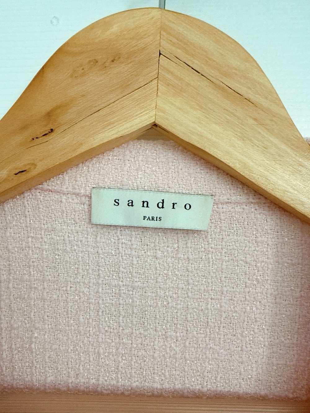 Sandro Pale Pink Textured Knit Top - Picture 3 of 7